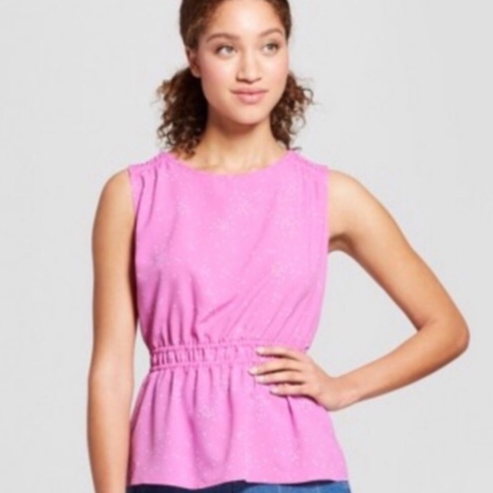 Plum Dot Peplum Blouse